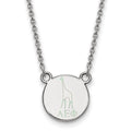 Sterling Silver Rhodium-plated LogoArt Alpha Epsilon Phi Sorority Symbol Extra Small Color Enamel Pendant 18 inch Necklace