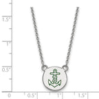 Sterling Silver Rhodium-plated LogoArt Alpha Sigma Tau Sorority Symbol Small Color Enamel Pendant 18 inch Necklace