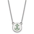 Sterling Silver Rhodium-plated LogoArt Alpha Sigma Tau Sorority Symbol Small Color Enamel Pendant 18 inch Necklace