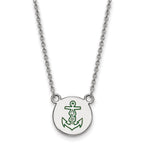 Sterling Silver Rhodium-plated LogoArt Alpha Sigma Tau Sorority Symbol Small Color Enamel Pendant 18 inch Necklace