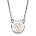 Sterling Silver Rhodium-plated LogoArt Alpha Phi Sorority Symbol Small Color Enamel Pendant 18 inch Necklace