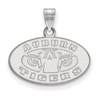 Sterling Silver Rhodium-plated LogoArt Auburn Tigers Small Pendant