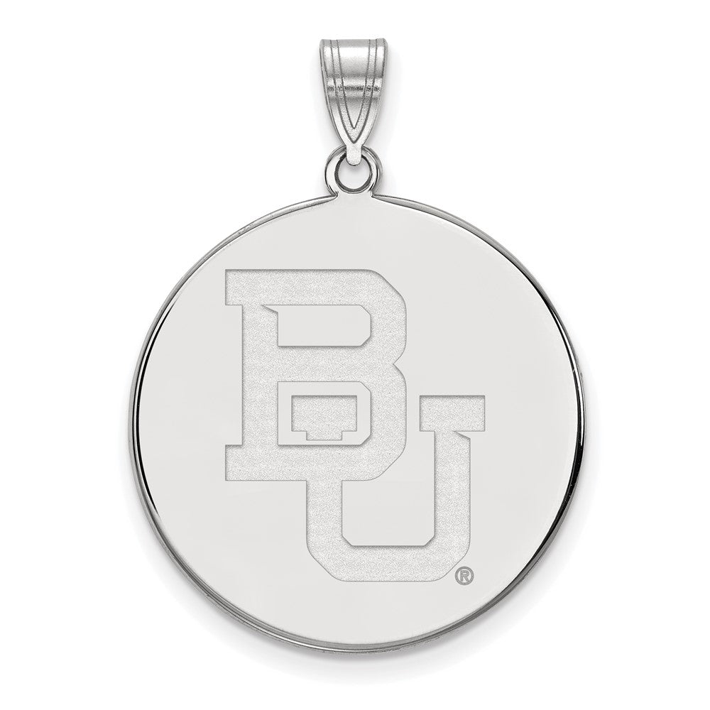 14k White Gold LogoArt Baylor University Bears Extra Large Disc Pendant