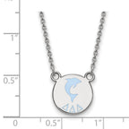 Sterling Silver Rhodium-plated LogoArt Delta Delta Delta Sorority Symbol Small Color Enamel Pendant 18 inch Necklace