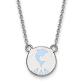 Sterling Silver Rhodium-plated LogoArt Delta Delta Delta Sorority Symbol Small Color Enamel Pendant 18 inch Necklace