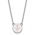 Sterling Silver Rhodium-plated LogoArt Delta Gamma Sorority Symbol Small Color Enamel Pendant 18 inch Necklace