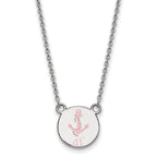 Sterling Silver Rhodium-plated LogoArt Delta Gamma Sorority Symbol Small Color Enamel Pendant 18 inch Necklace