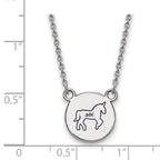 Sterling Silver Rhodium-plated LogoArt Delta Phi Epsilon Sorority Symbol Small Color Enamel Pendant 18 inch Necklace