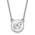Sterling Silver Rhodium-plated LogoArt Delta Phi Epsilon Sorority Symbol Small Color Enamel Pendant 18 inch Necklace