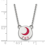 Sterling Silver Rhodium-plated LogoArt Gamma Phi Beta Sorority Symbol Small Color Enamel Pendant 18 inch Necklace