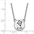 Sterling Silver Rhodium-plated LogoArt Kappa Alpha Theta Sorority Symbol Small Color Enamel Pendant 18 inch Necklace