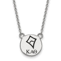 Sterling Silver Rhodium-plated LogoArt Kappa Alpha Theta Sorority Symbol Small Color Enamel Pendant 18 inch Necklace