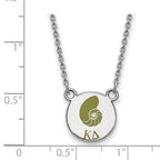 Sterling Silver Rhodium-plated LogoArt Kappa Delta Sorority Symbol Small Color Enamel Pendant 18 inch Necklace