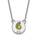 Sterling Silver Rhodium-plated LogoArt Kappa Delta Sorority Symbol Small Color Enamel Pendant 18 inch Necklace