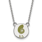 Sterling Silver Rhodium-plated LogoArt Kappa Delta Sorority Symbol Small Color Enamel Pendant 18 inch Necklace