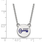 Sterling Silver Rhodium-plated LogoArt Kappa Kappa Gamma Sorority Symbol Small Color Enamel Pendant 18 inch Necklace