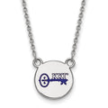 Sterling Silver Rhodium-plated LogoArt Kappa Kappa Gamma Sorority Symbol Small Color Enamel Pendant 18 inch Necklace