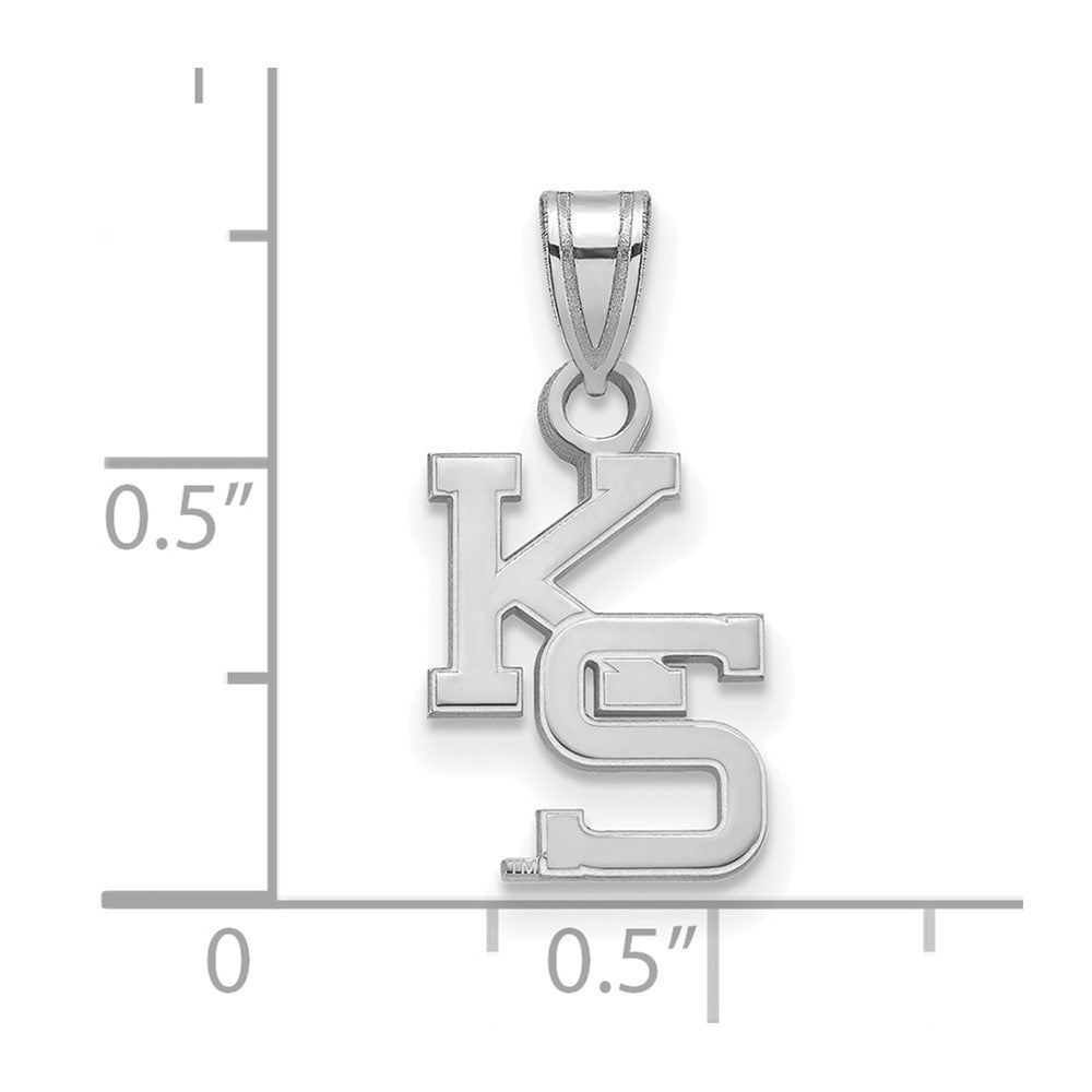 14k White Gold LogoArt Kansas State University K-S Small Pendant
