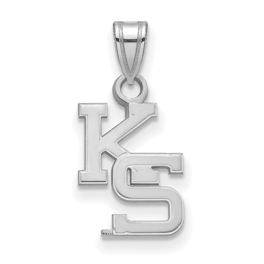 14k White Gold LogoArt Kansas State University K-S Small Pendant