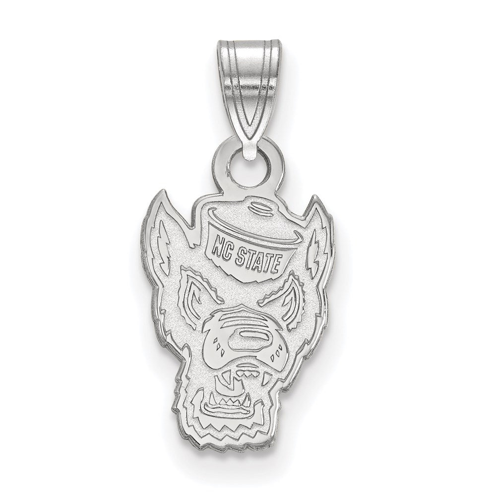 10k White Gold LogoArt North Carolina State University Wolf Small Pendant