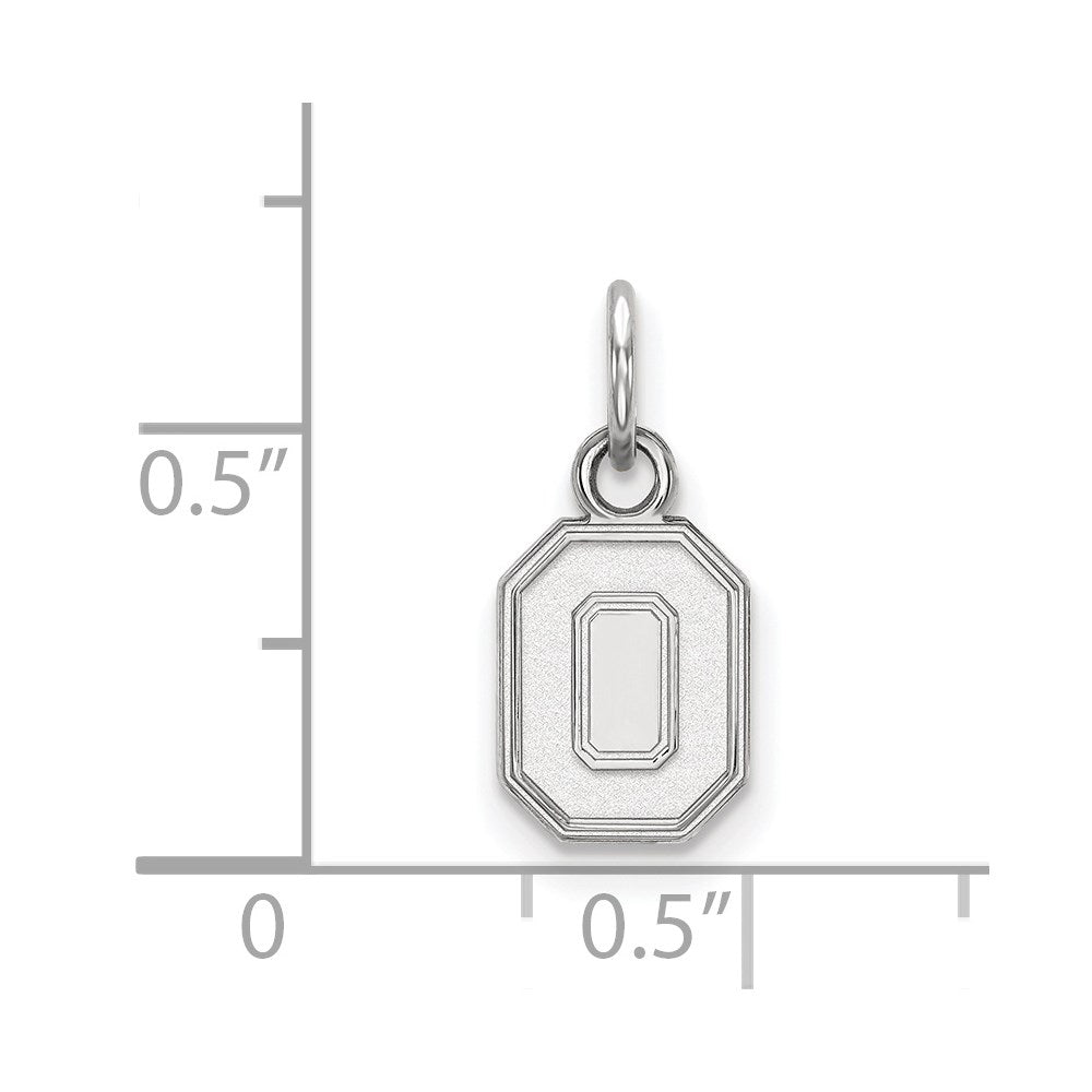 Sterling Silver Rhodium-plated LogoArt The Ohio State University Letter O Extra Small Pendant