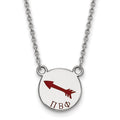 Sterling Silver Rhodium-plated LogoArt Pi Beta Phi Sorority Symbol Small Color Enamel Pendant 18 inch Necklace
