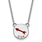 Sterling Silver Rhodium-plated LogoArt Pi Beta Phi Sorority Symbol Small Color Enamel Pendant 18 inch Necklace