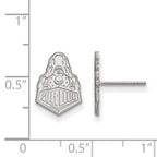 Sterling Silver Rhodium-plated LogoArt Purdue University Boilermakers Train Logo Small Post Earrings