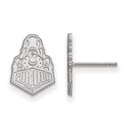 10k White Gold LogoArt Purdue University Boilermakers Train Logo Small Post Earrings