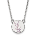 Sterling Silver Rhodium-plated LogoArt Sigma Kappa Sorority Symbol Small Color Enamel Pendant 18 inch Necklace