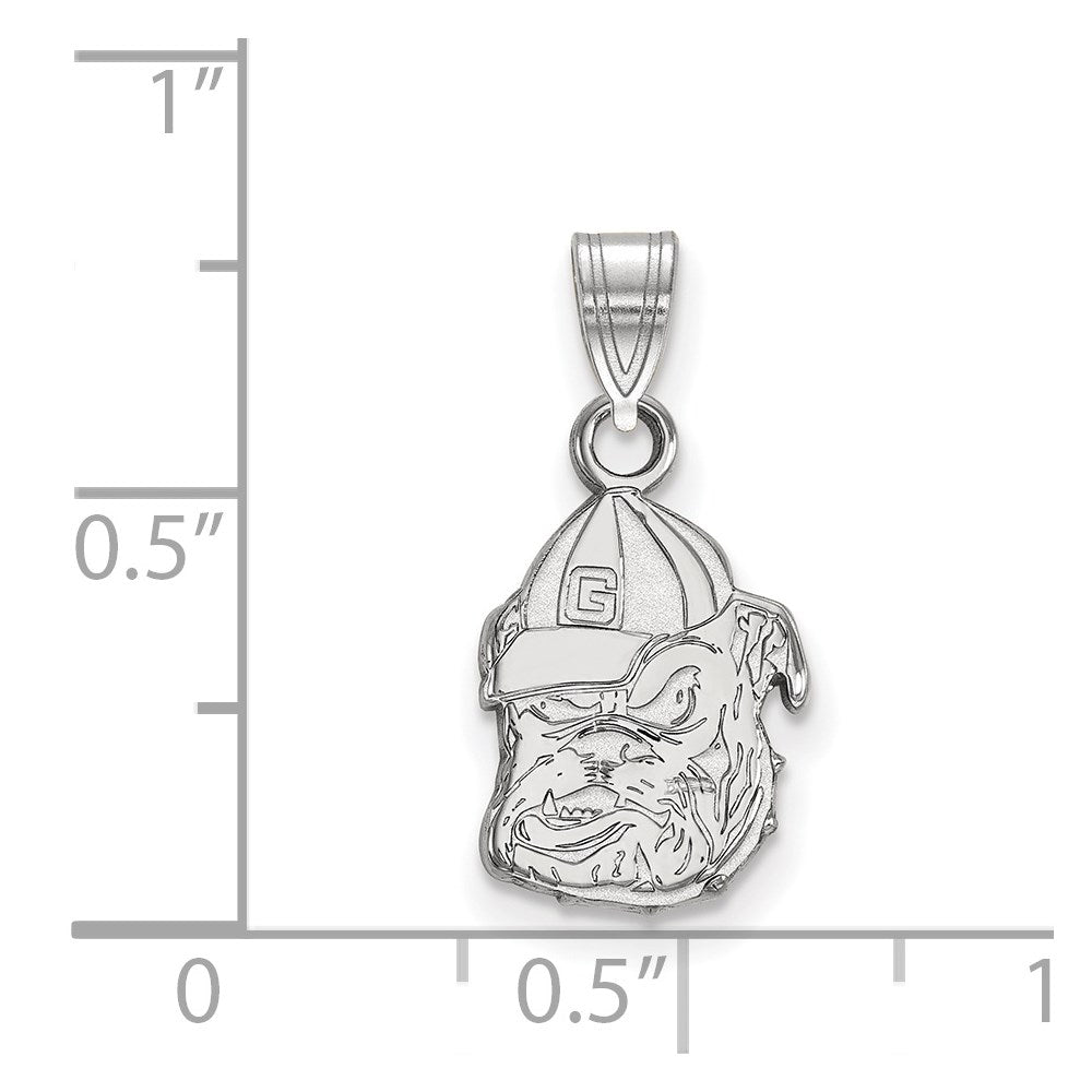 10k White Gold LogoArt University of Georgia Bulldog Small Pendant