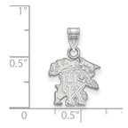 Sterling Silver Rhodium-plated LogoArt University of Kentucky U-K Wildcat Small Pendant