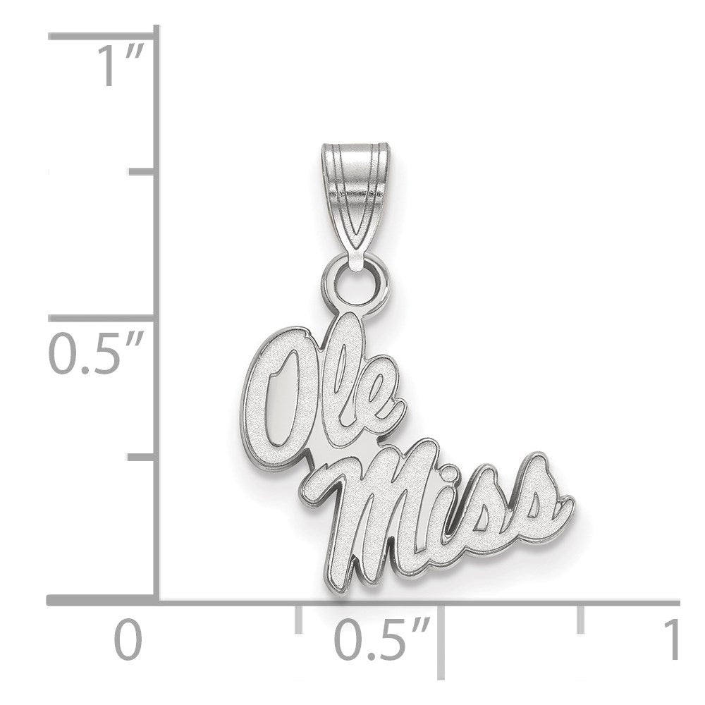 10k White Gold LogoArt University of Mississippi Ole Miss Small Pendant