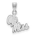 14k White Gold LogoArt University of Mississippi Ole Miss Small Pendant