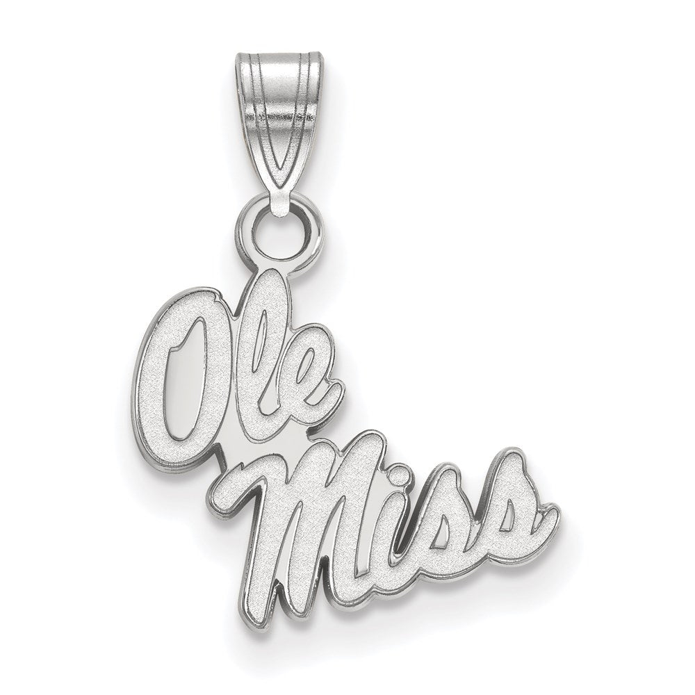14k White Gold LogoArt University of Mississippi Ole Miss Small Pendant