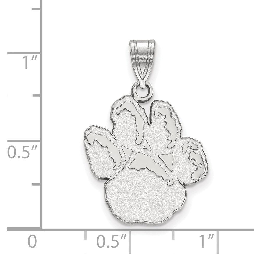 Sterling Silver Rhodium-plated LogoArt University of Pittsburgh Panther Paw Large Pendant