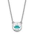 Sterling Silver Rhodium-plated LogoArt Zeta Tau Alpha Sorority Symbol Small Color Enamel Pendant 18 inch Necklace