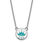 Sterling Silver Rhodium-plated LogoArt Zeta Tau Alpha Sorority Symbol Small Color Enamel Pendant 18 inch Necklace
