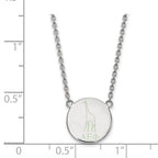 Sterling Silver Rhodium-plated LogoArt Alpha Epsilon Phi Sorority Symbol Large Color Enamel Pendant 18 inch Necklace
