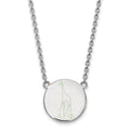 Sterling Silver Rhodium-plated LogoArt Alpha Epsilon Phi Sorority Symbol Large Color Enamel Pendant 18 inch Necklace