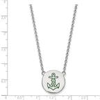Sterling Silver Rhodium-plated LogoArt Alpha Sigma Tau Sorority Symbol Large Color Enamel Pendant 18 inch Necklace