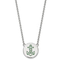 Sterling Silver Rhodium-plated LogoArt Alpha Sigma Tau Sorority Symbol Large Color Enamel Pendant 18 inch Necklace