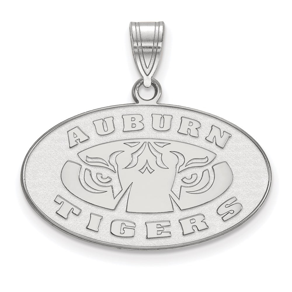 10k White Gold LogoArt Auburn Tigers Medium Pendant