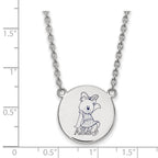 Sterling Silver Rhodium-plated LogoArt Alpha Xi Delta Sorority Symbol Large Color Enamel Pendant 18 inch Necklace