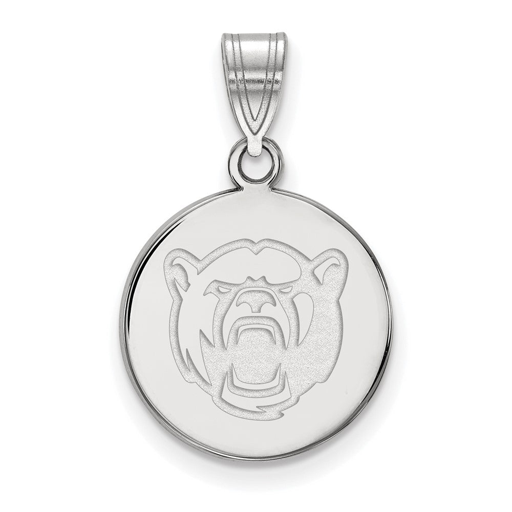 Sterling Silver Rhodium-plated LogoArt Baylor University Medium Disc Pendant