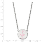 Sterling Silver Rhodium-plated LogoArt Delta Gamma Sorority Symbol Large Color Enamel Pendant 18 inch Necklace