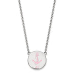 Sterling Silver Rhodium-plated LogoArt Delta Gamma Sorority Symbol Large Color Enamel Pendant 18 inch Necklace