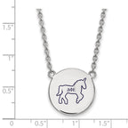 Sterling Silver Rhodium-plated LogoArt Delta Phi Epsilon Sorority Symbol Large Color Enamel Pendant 18 inch Necklace
