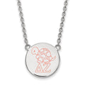 Sterling Silver Rhodium-plated LogoArt Delta Zeta Sorority Symbol Large Color Enamel Pendant 18 inch Necklace