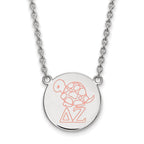 Sterling Silver Rhodium-plated LogoArt Delta Zeta Sorority Symbol Large Color Enamel Pendant 18 inch Necklace